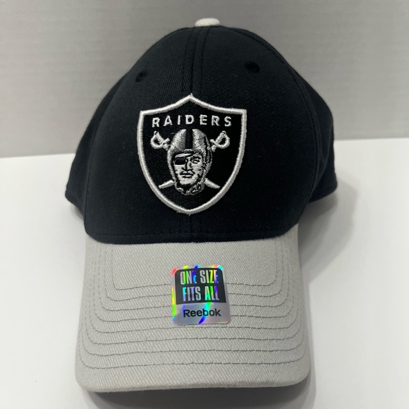 Los Angeles LA Raiders Stretch Fit One Size Fits All Cap Reebok Hat - Picture 1 of 12